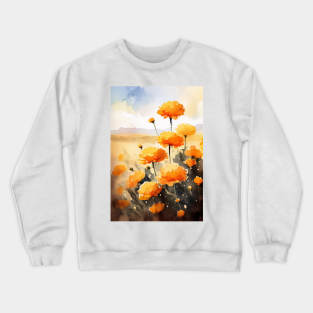 Marigolds on a Summer's Day Watercolor Crewneck Sweatshirt